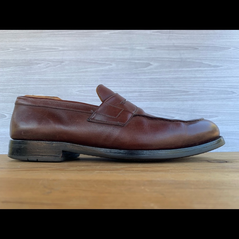 Heschung Pollen Penny Loafer In Hazelnut Leather Slip On UK 9.5 US 10.5